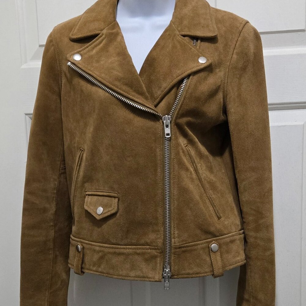 Madewell Suede Heavyweight Multi Zipper Waist Length Cold Weather Moto Jacket